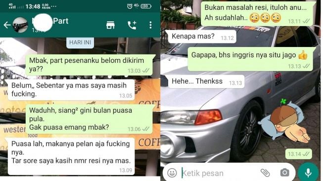 Chat penjual bikin pembeli mikir keras (Facebook)