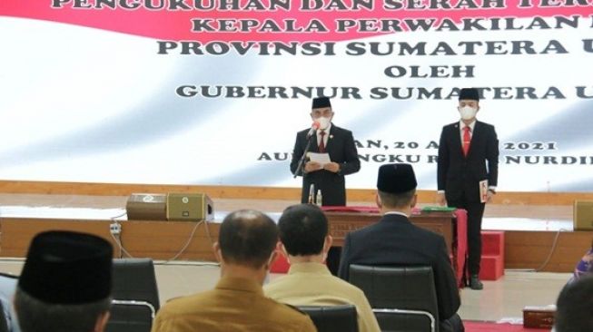 Kepala BPKAD dan Plt Inspektur Kota Medan Hadiri Pengukuhan BPKP Sumut