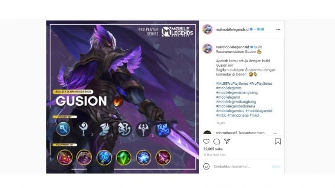 Rekomendasi Build Item Gusion Push Rank Mobile Legends