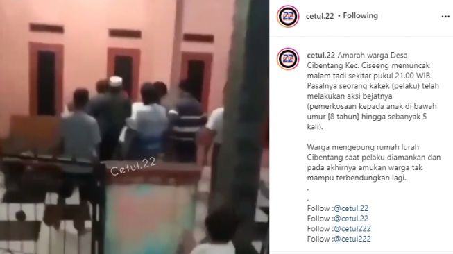 Kades Cibanteng Benarkan Dua Kakek di Ciseeng Bogor Cabuli Bocah 8 Tahun