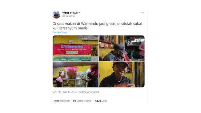 Warung makan gratis. [Twitter]