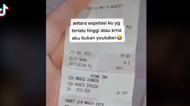 Pesan Makan Dapat Porsi di Bawah Ekspektasi, Orang Ini Kaget Lihat Struk