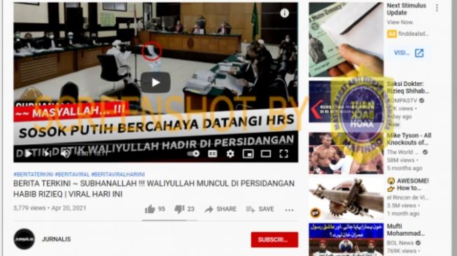 CEK FAKTA: Benarkah Sosok Putih Bercahaya Muncul di Sidang Habib Rizieq?