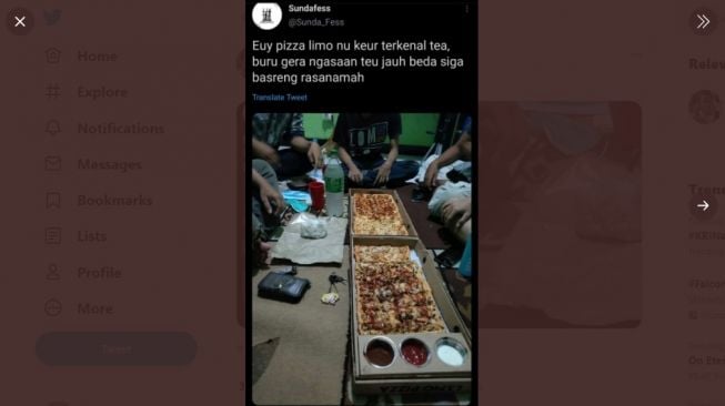 Pizza 1 meter ada penampakan aneh. [Twitter]