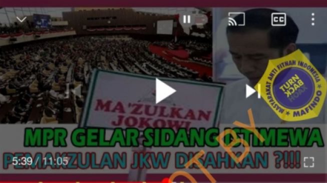 CEK FAKTA: Benarkah MPR Gelar Sidang Istimewa Sahkan Pemakzulan Jokowi?