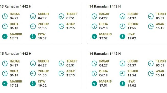 Jadwal Imsakiyah Kota Tangerang Hari Ini 26 April 2021 Suara Jakarta