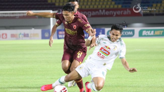 Pertandingan perebutan tempat ketiga Piala Menpora 2021 antara PSM Makassar vs PSS Sleman di Stadion Maguwoharjo, Sleman, Sabtu (24/4/2021). (Liga Indonesia Baru)