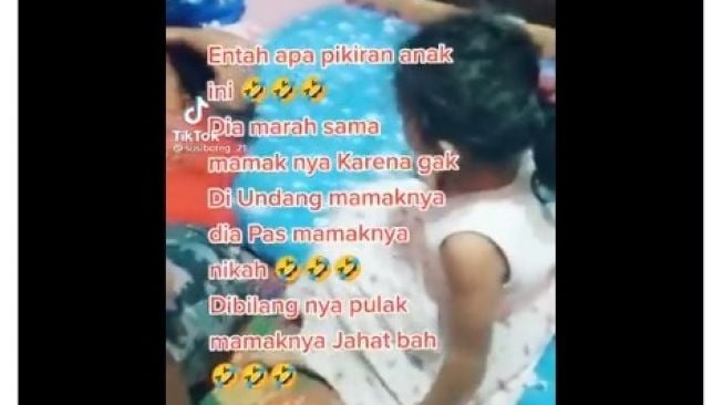 Ngakak! Bocah Ini Ngamuk Gegara Tak Diundang ke Pernikahan Ibu dan Ayahnya