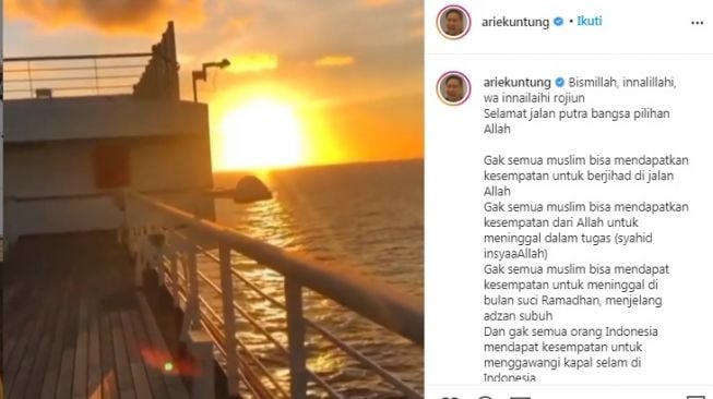 Unggahan Arie Untung [Instagram/@ariekuntung]