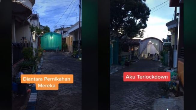 Tetangga Gelar Pernikahan di Gang, Curhat Warganet Mendadak Terjebak (tiktok.com/sam_joko)