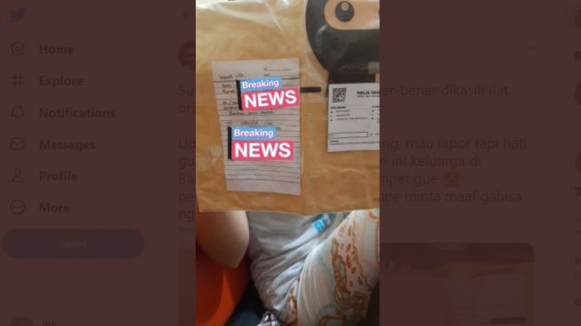 Kehilangan dompet dan terima paket isinya tak terduga. [Twitter]