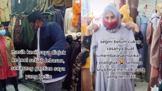 Momen Menyentuh Anak Ajak Orangtua ke Mal Beli Baju Lebaran, Bikin Terharu