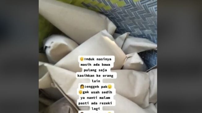 Aksi penjual nasi bungkus membuat terenyuh. (TikTok)