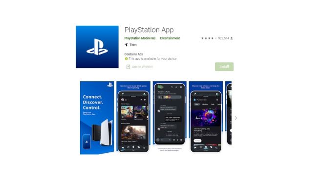 Aplikasi PlayStation. [Google Play Store]