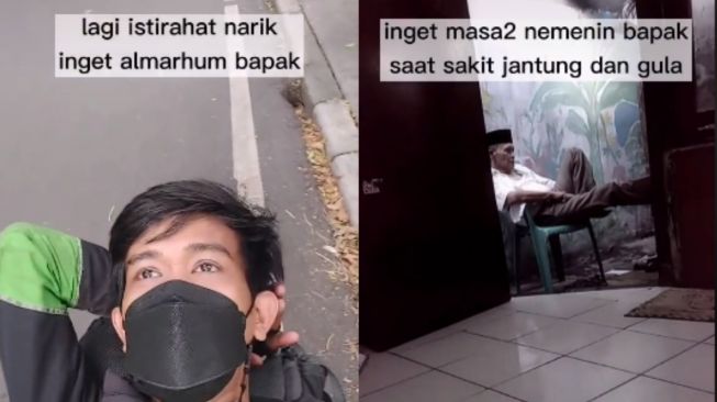 Kisah haru sopir ojol. (Tiktok/@bovaxsholeh)