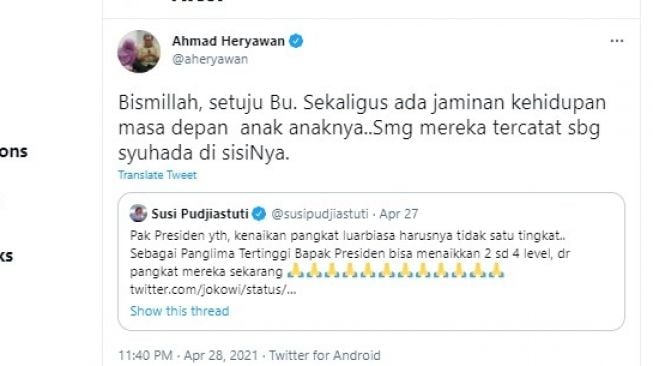 Cuitan Ahmad Heryawan atau Aher.[Twitter/@aheryawan]