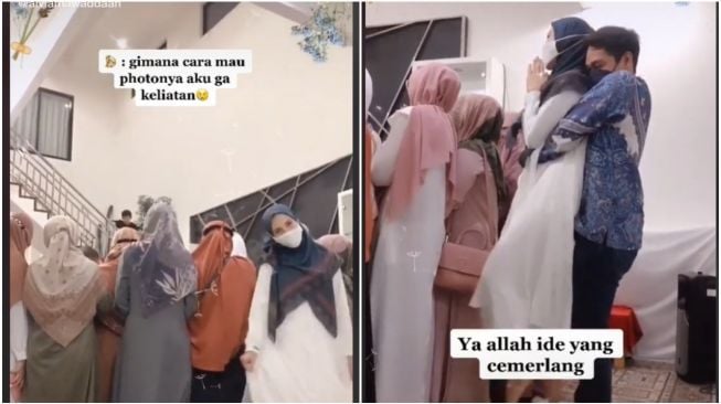 Gemas! Aksi Suami Gendong Istri di Depan Ibu-Ibu Bikin Warganet Iri