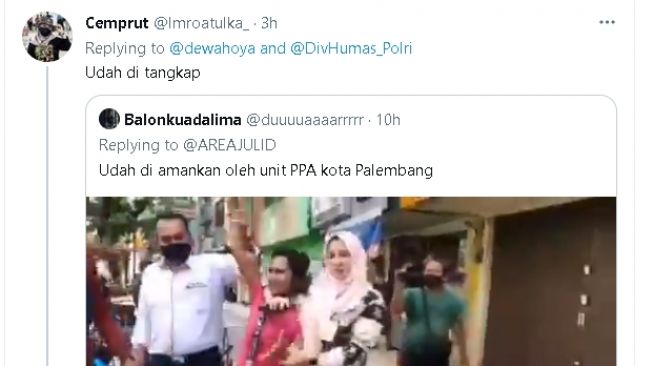 Nenek pukul cucu berhasil diciduk (twitter.com/@dewahoya)