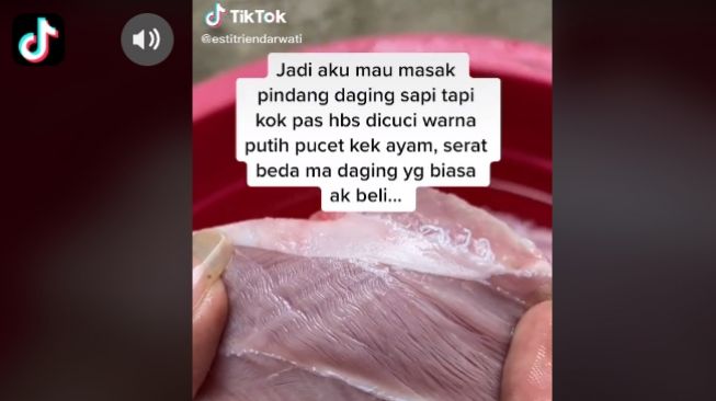 Daging sapi yang dibeli di supermarket (tiktok.com/@estitriendarwati)