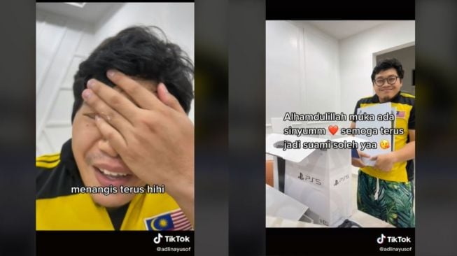 Istri Beri Kejutan PS5 untuk Suami, Alasannya Bikin Haru (tiktok.com/@adlinayusof)