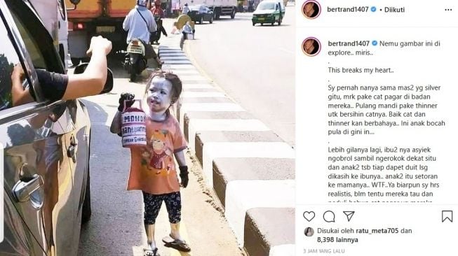 Bertrand Antolin miris dengan manusia silver, dan tak sedikit di antara mereka adalah anak-anak. [Instagram]