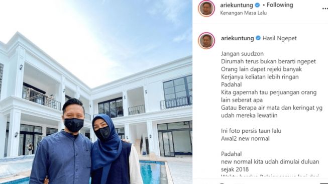 Unggahan Arie Untung. Sumber: Instagram