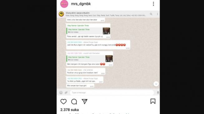 Grup WA diduga eks FPI (Instagram)