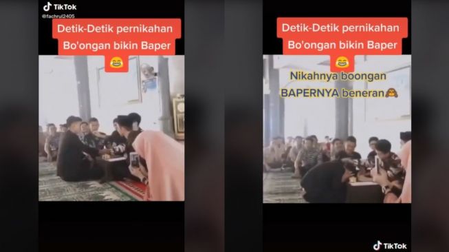 Ujian Praktik Akad Nikah, Pasangan Pura-Pura Ini Malah Ikut Baper (tiktok.com/@fachrul2405)