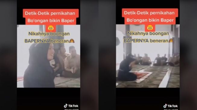 Ujian Praktik Akad Nikah, Pasangan Pura-Pura Ini Malah Ikut Baper (tiktok.com/@fachrul2405)