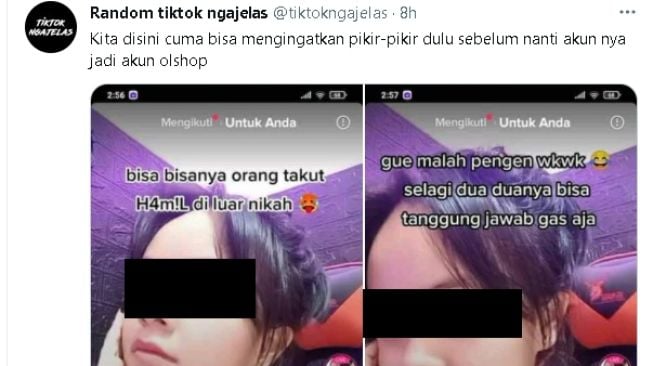 Wanita ini mengaku ingin hamil di luar nikah (Tiktok)