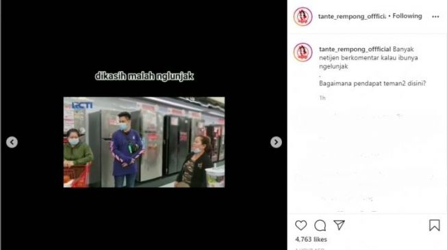 Baim wong bantu ibu-ibu belanja [Instagram]