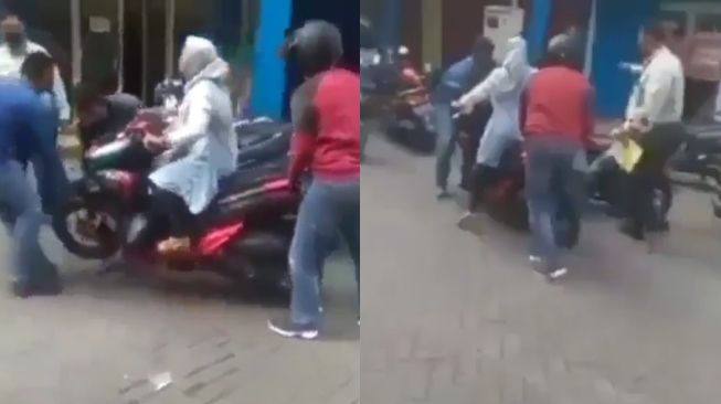 Penyitaan Honda Vario 125 oleh debt collector yang viral. (Instagram/@cetul.22)