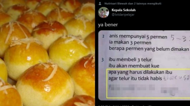 Murid Kerjakan Soal Matematika Tentang Kue, Publik Kaget Lihat Jawabannya