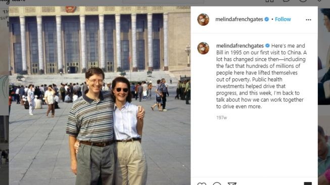 Mengenang momen liburan romantis Bill Gates dan Melinda. (Instagram/@melindafrenchgates)