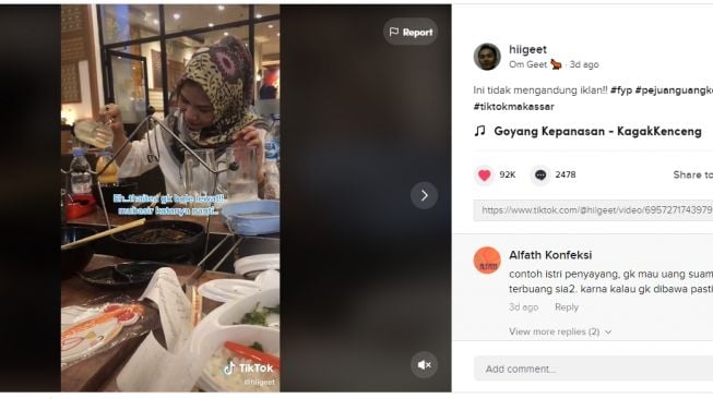 Istri hobi bungkus makanan anti mubadzir (TikTok/Hiigeet)