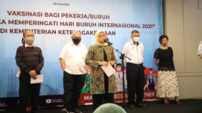 May Day 2021, Kemnaker - Kemkes Vaksinasi 1000 Pekerja dan Buruh