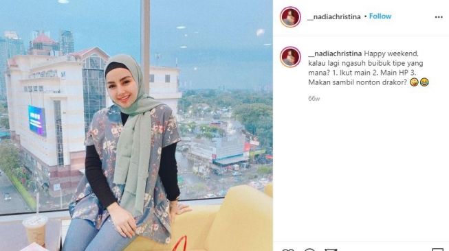 Nadia Christina, istri baru Bek Persija Jakarta, Alfath Faathier. (Instagram/__nadiachristina)