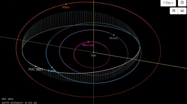 Asteroid 2021PDC. [NASA]