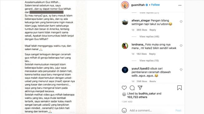 Unggah Komentar Mualaf Gus Miftah Dihujat Nitizen Sibuk Cari Pembenaran Suara Jateng