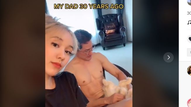 Papa Ganteng viral di TikTok. [TikTok/meturr]