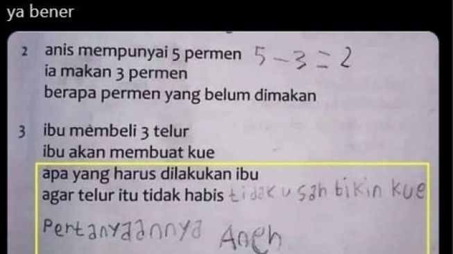 Kerjakan Soal Matematika, Jawaban Murid Bikin Warganet Mikir Ulang