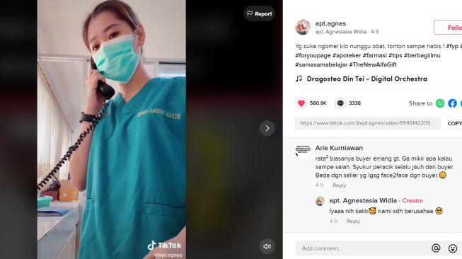 Apoteker Beberkan Tahapan Racik Obat, Publik Tersadarkan (TikTok/Apt.Agnes)