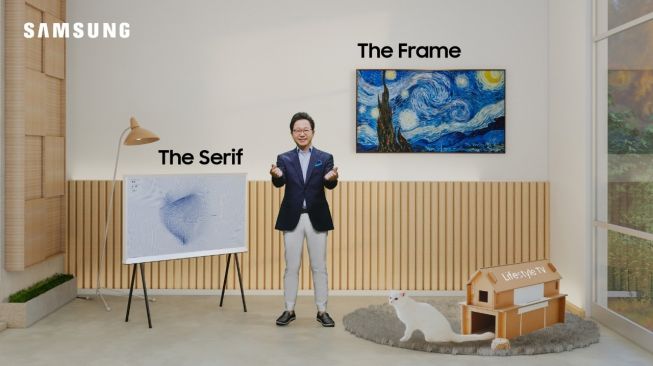 Samsung The Frame dan The Serif. [Screenshot/Dythia Novianty]