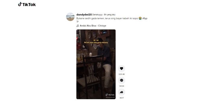 Buka puasa sendirian dan teman-temannya tak ada yang datang. [TikTok]