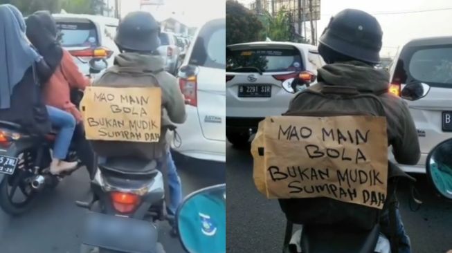 Biar Tak Kena Razia Pemudik, Akal-akalan Pemotor Ini Kocak Abis