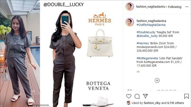 Jarang-Jarang, Nagita Slavina Ketahuan Pakai Baju Seharga Rp99 Ribu. (Instagram/@fashion_nagitaslavina)