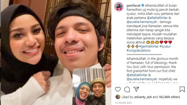 Reaksi keluarga soal kabar kehamilan Aurel. [Instagram]