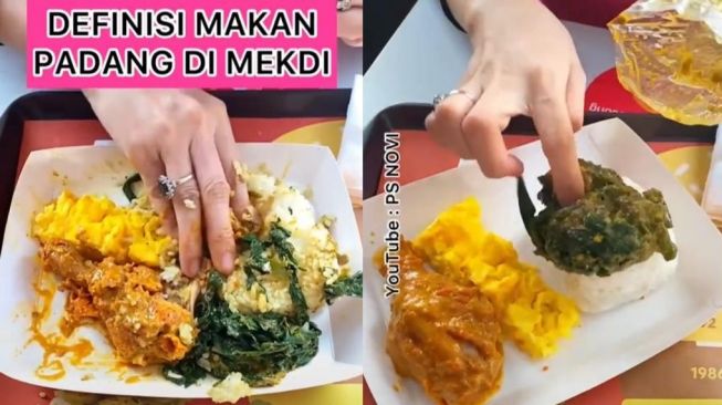 Viral perempuan makan ayam gulai di McD (TikTok/@psnovi)