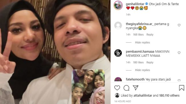 Reaksi keluarga soal kabar kehamilan Aurel. [Instagram]