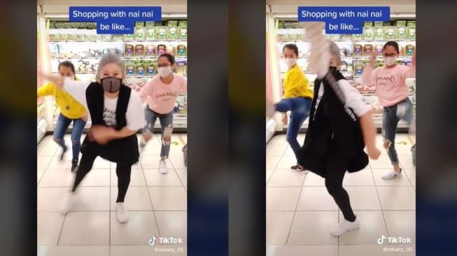 Viral Aktris 74 Tahun Cover Dance BTS di Supermarket (tiktok.com/@mhabz_05)